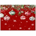 thumbnail image 1 of Christmas Balls Red Area Rug 4x6ft Winter Poinsettia Fir Tree Snowflakes Non-Slip Washable Square Rugs Soft Felt Indoor Floor Mat for Bedroom Kitchen Living Room Bathroom, 1 of 8