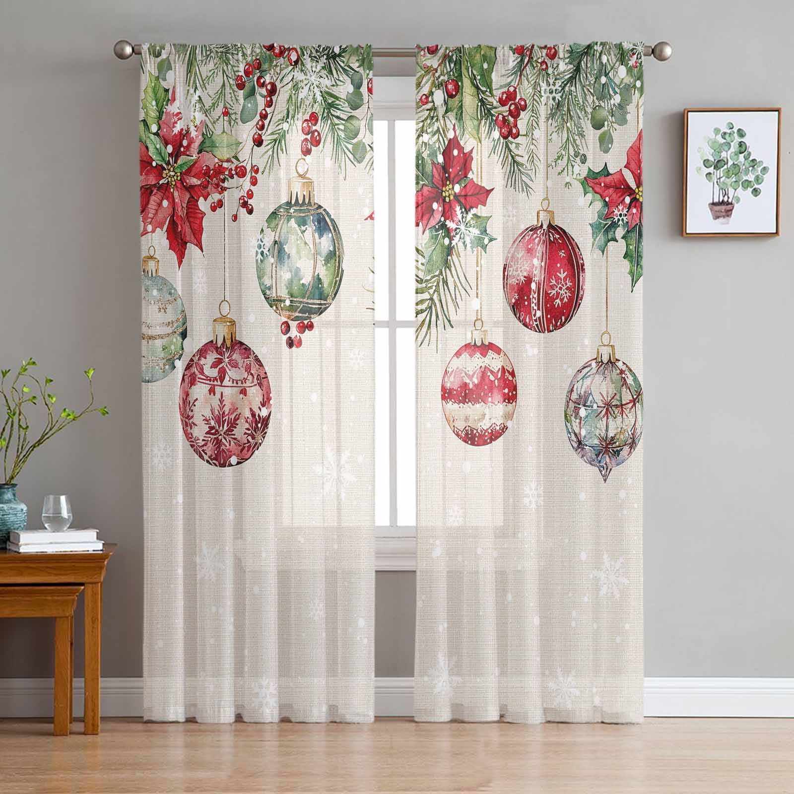 Elegant Christmas Design Sheer Curtains for a Festive Home