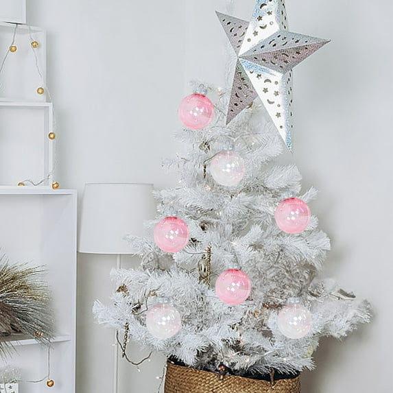 Christmas Balls,YgkuHd 24Pcs Christmas Balls Transparent Solid Color Christmas Decoration Colored Balls Boxed Christmas Decoration 2.4in