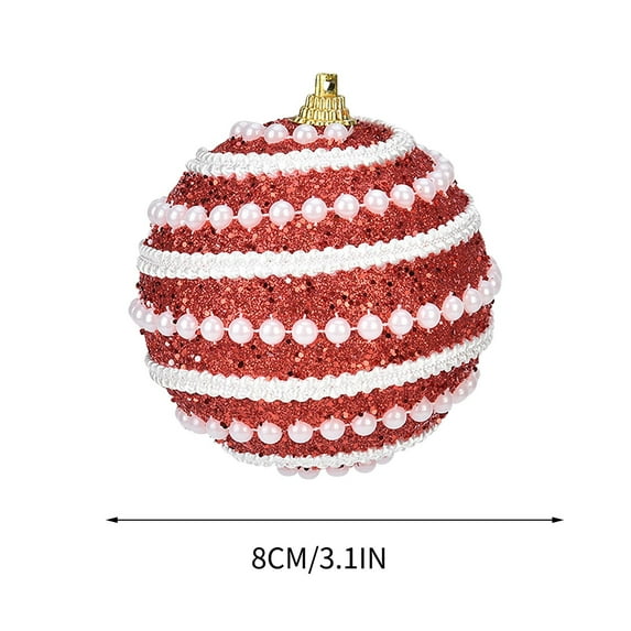 Christmas Balls,YgkuHd 3.1In High-grade Pearl Thread Christmas Ornaments Christmas Tree Pendants Decorations Painted Decorations Christmas Decoration Supplies Gifts