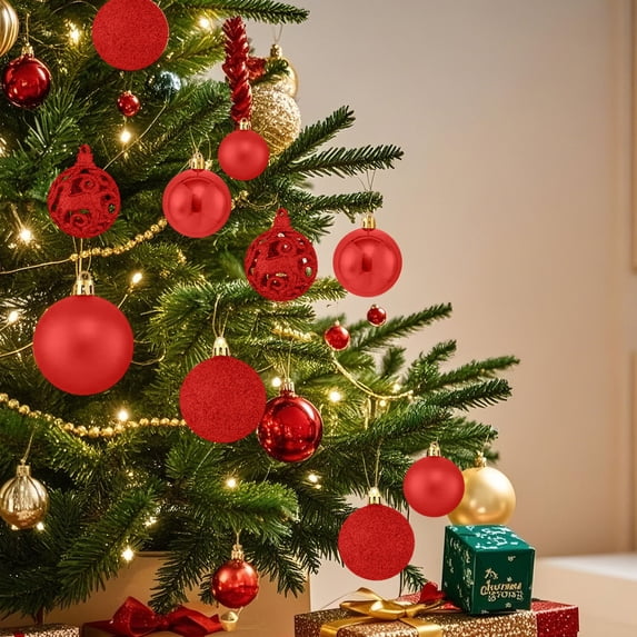 Christmas Balls for Christmas Decoration, 100 Pack Electroplated Christmas Tree Decorations Hanging Ball Ornaments