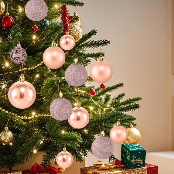 Christmas Balls for Christmas Decoration, 100 Pack Electroplated Christmas Tree Decorations Hanging Ball Ornaments