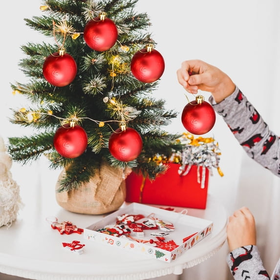 Christmas Balls for Christmas Decoration, 6 Pack Flocked Christmas Ball Tree Decoration Ornament Set