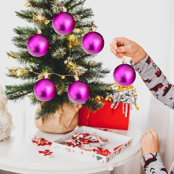 Christmas Balls for Christmas Decoration, 6 Pack Flocked Christmas Ball Tree Decoration Ornament Set