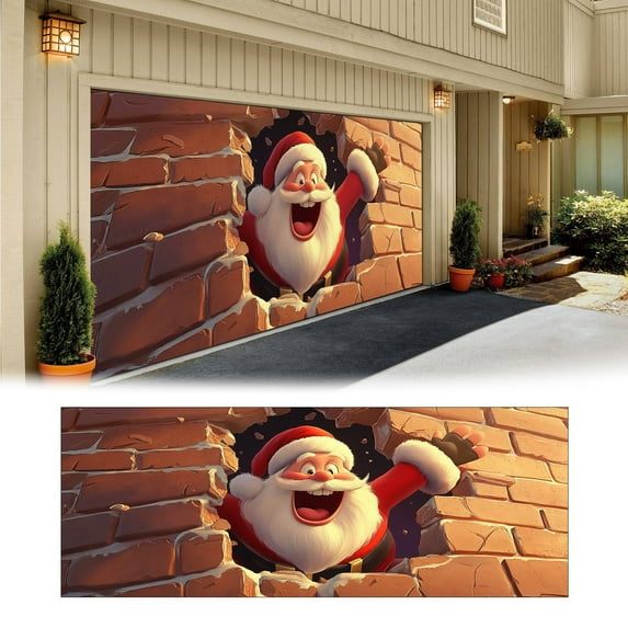 Christmas Banner Garage Door Decorations Large Cover for Holiday Parties Indoor Outdoor Winter Celebration Supplies