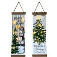 thumbnail image 1 of Christmas Banners Set Porch Wall Door Decorations Lighted Indoor Outdoor Prelit Lean Sign Snowman Family & Christmas Tree 30" x 8", 1 of 7