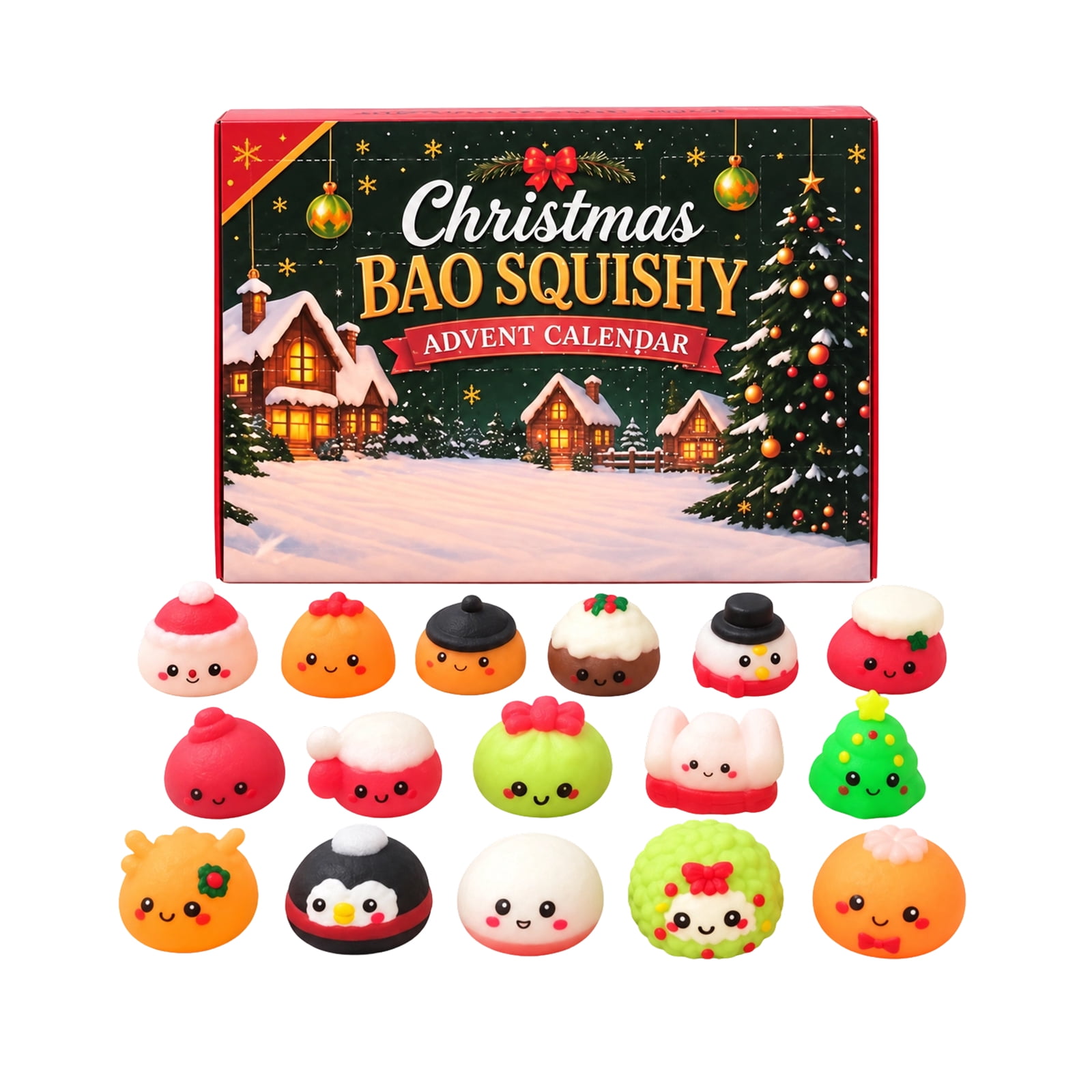 Christmas Bao Squishy Advent Calendar 2026, Mystery Holiday Blind Box ...