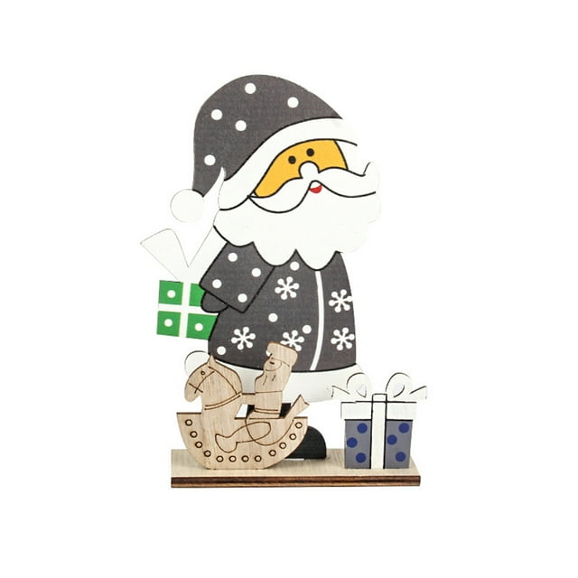 Christmas Bar Tree Small Ornaments Christmas Decoration Table Wooden