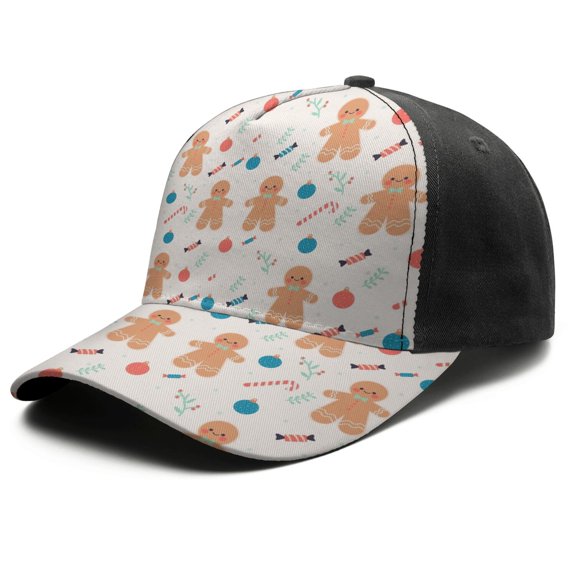 Christmas Baseball Cap – Stylish Spliced Design Adjustable Trucker Hat with Full Print Front & Brim, Breathable Cotton Blend Snapback for Sports, Travel & Daily Wear