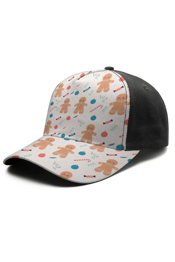 Christmas Baseball Cap – Stylish Spliced Design Adjustable Trucker Hat with Full Print Front & Brim, Breathable Cotton Blend Snapback for Sports, Travel & Daily Wear