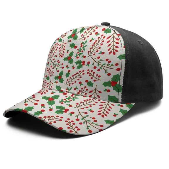 Christmas Baseball Cap – Stylish Spliced Design Adjustable Trucker Hat with Full Print Front & Brim, Breathable Cotton Blend Snapback for Sports, Travel & Daily Wear