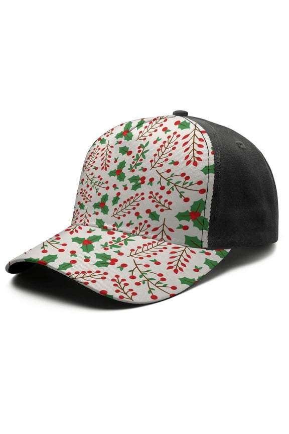 Christmas Baseball Cap – Stylish Spliced Design Adjustable Trucker Hat with Full Print Front & Brim, Breathable Cotton Blend Snapback for Sports, Travel & Daily Wear