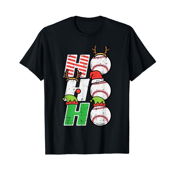 Christmas Baseball Ho Ho Ho Funny Xmas Sports Men T-Shirt