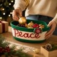 thumbnail image 1 of Christmas Basket for Gifts Empty to Fill - Cotton Rope Storage Basket with Handle, 11" × 5" Embroidered Peace Storage Bin, for Gifts Wrapping & Holiday Xmas Home Decor, 1 of 7