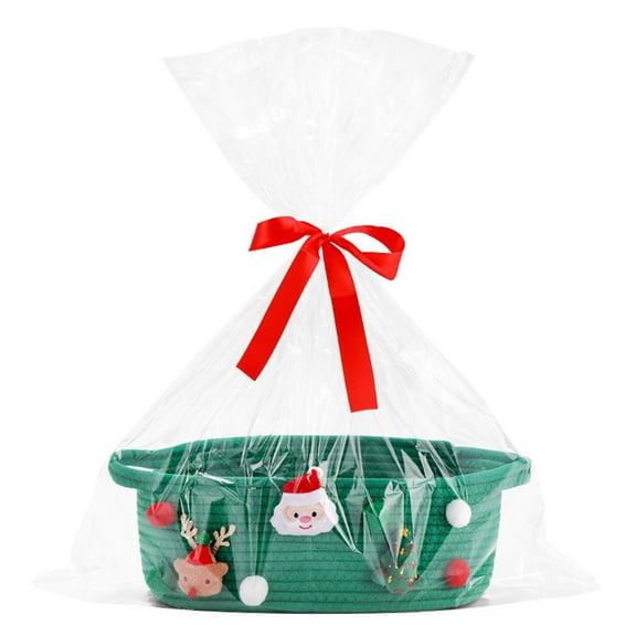 Christmas Baskets for Gifts Empty Woven Gift Basket Small Storage Container for Xmas Holiday Party Organizing Fruit Candy