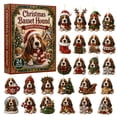 thumbnail image 1 of Christmas Basset Hound Christmas Ornament Advent Calendar, 24‑Day Holiday Surprise Collectibles, Acrylic Pendant Decor Set for Christmas Home Display, 1 of 7