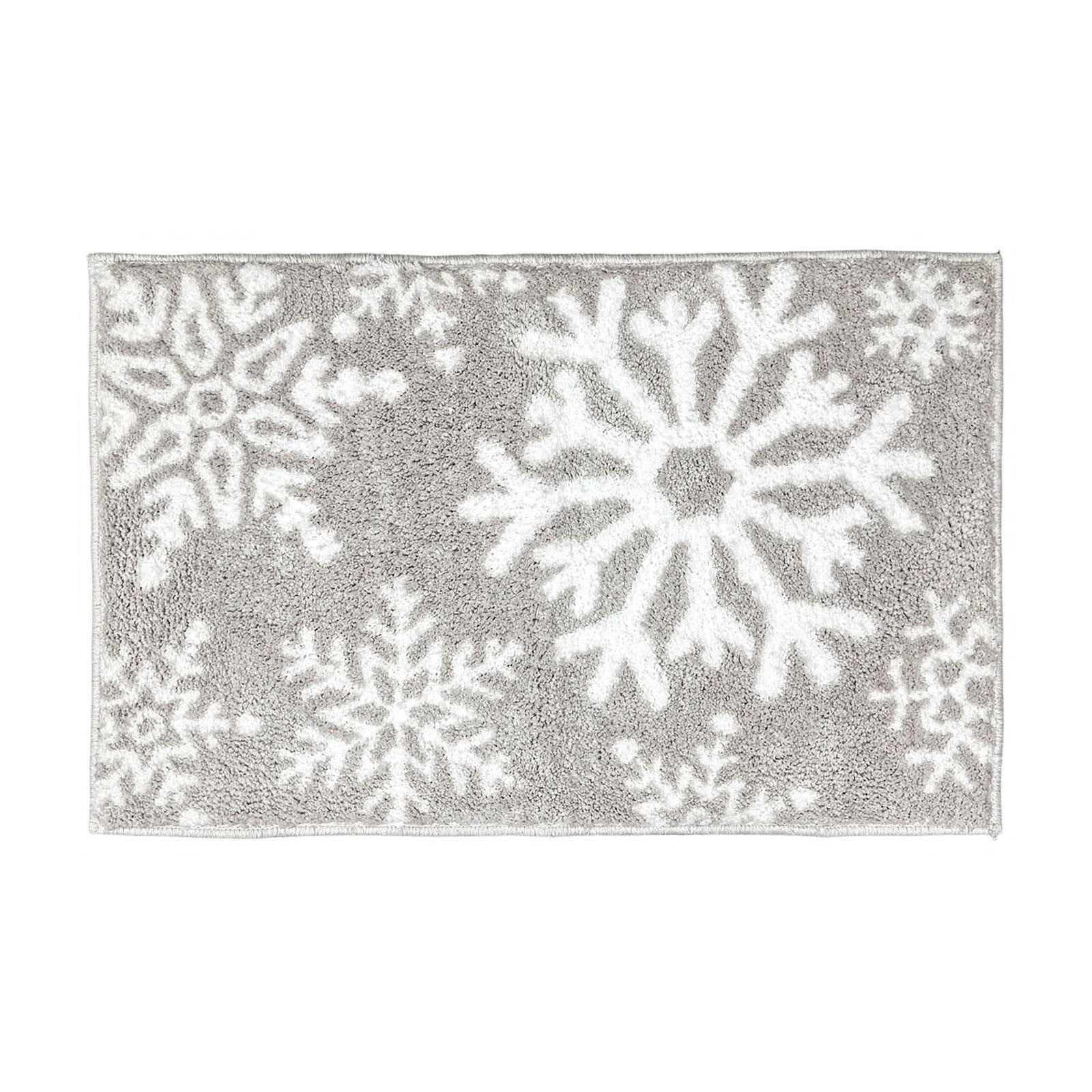 Christmas Bath Mat Absorbent Floor Rug with Snowflake Print & Quick Dry ...