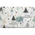 thumbnail image 1 of Christmas Bath Mat Blue Black Xmas Tree Snowflake Winter Cute Bathroom Kitchen Memory Foam Rug,18x30 Inch, 1 of 5