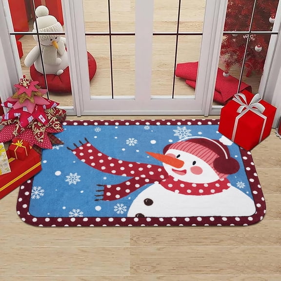 Christmas Bath Mat Cute Snowman Christmas Bathroom Decor Bathmat Non Slip Bath Rugs Absorbent Machine Washable Bathroom Mat for Bathroom 17x 27 inches