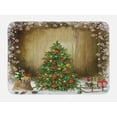 thumbnail image 1 of Christmas Bath Mat, Pine Tree with Present Boxes on Snowy Board Xmas at Countryside Theme, Plush Bathroom Decor Mat with Non Slip Backing, 29.5" X 17.5", Multicolor, by Ambesonne, 1 of 2