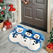 Christmas Bath Mat Snowman Christmas Tree Santa Bathroom Rug Tufted Rug Winter Non- Floor Mat Plush Rug Soft Cute Absorbent Bath Tub Carpet Doormat Holiday Kitchen Room Decor Xmas Gift