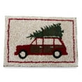 thumbnail image 1 of Christmas Bath Rug Retro Red Car Design Non-Skid Back, 20 x 30 inches, Multi, 1 of 4