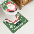 thumbnail image 1 of Christmas Bathroom Mat 2-Piece Set, Plush Faux Wool Toilet Lid Cover and Floor Mat with Non-Slip Backing, Machine Washable Holiday Bathroom Decor B, 1 of 6