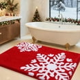 thumbnail image 1 of Christmas Bathroom Rug 36"x24", Extra Soft Absorbent Microfiber Thick Plush Fluffy Bathroom Rugs, Non-Slip Backing, Machine Washable Bath Rugs, Holiday Xmas Decor Indoor Bath Mats,Red-snow, 1 of 11
