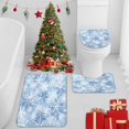 thumbnail image 1 of Christmas Bathroom Rug Set of 3, Winter Blue Dream Snowflake 3 Pieces Bath Mats Set, No Silp Washable Cover Floor Rug Decorations for Kitchen Bathroom Bedroom, 1 of 7