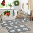 thumbnail image 1 of Christmas Bathroom Rug Set, Holiday Decor, Washable Non Slip Absorbent Christmas Snowflake Rugs 4 PC Set, Festive Carpet Set for Bathroom, Red Green Gray, 1 of 7