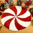 thumbnail image 1 of Christmas Bathroom Rugs 23.6 Inch Washable Round Bath Mats Winter Red White Candy Bath Mats Area Non Slip Absorbent Carpets Doormat with Backing for Tub Living Dining Holiday Bedroom Nursery, 1 of 6