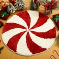 thumbnail image 1 of Christmas Bathroom Rugs Washable Round Bath Mats Winter Red White Candy Bath Mats Area Non Slip Absorbent Carpets Doormat with Backing for Tub Living Dining Holiday Bedroom Nursery, 1 of 8