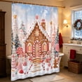thumbnail image 1 of Christmas Bathroom Shower Curtain With Hooks - Holiday Waterproof Fabric Set(B), 1 of 6