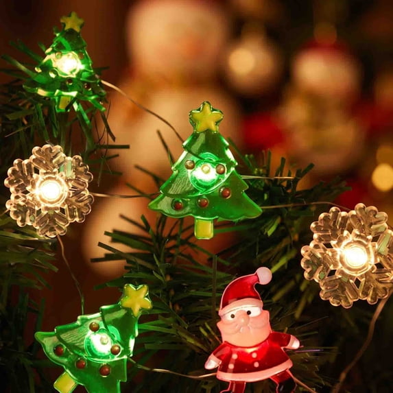 Christmas Battery Operated LED String Lights with Acrylic Covers and Flexible Copper Wire for Holiday