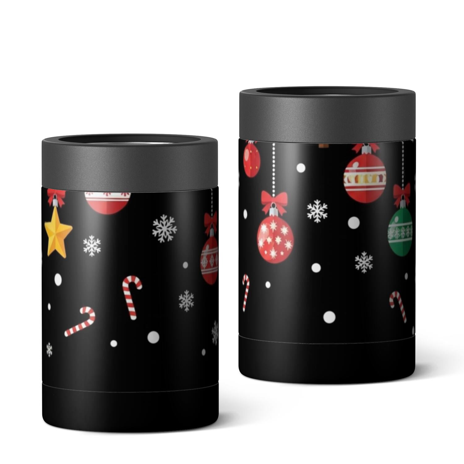 Christmas Bauble Candy Cane Pattern Can Cooler 1 Pack, Vacuum Insulated ...
