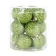 thumbnail image 1 of Christmas Baubles Glitter Chic Round Christmas Balls Ornament New Year Christmas Tree Decorations Green, 1 of 10