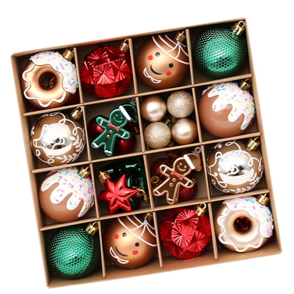 Christmas Baubles Ornaments Christmas Theme Painting Sparkling Pendants Christmas Baubles for Christmas Tree