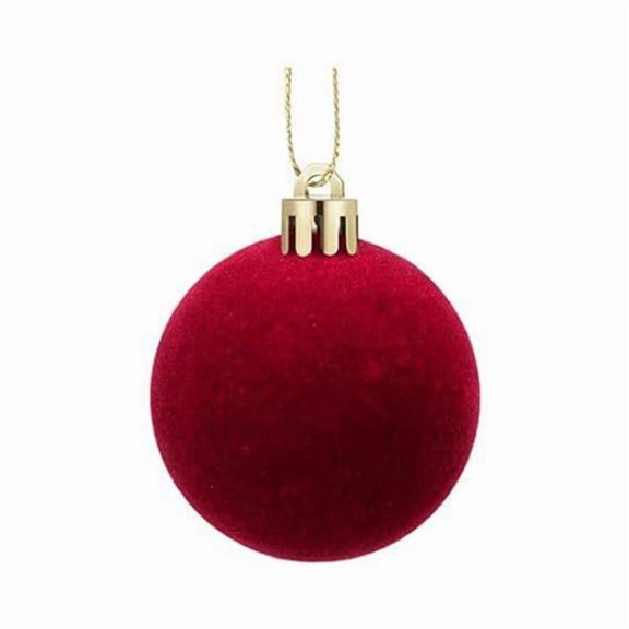 Christmas Baubles Shatterproof Christmas Velvety Ball Hangings Ornament For Tree Wedding Winter Holiday Decoration