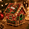 thumbnail image 1 of Christmas Bead Art House Kit, 3D Pearl Craft Ornament, DIY Festive Decor For Tree, Tabletop, Mantel, Shelf & Indoor Winter Holiday Decor, 1 of 7