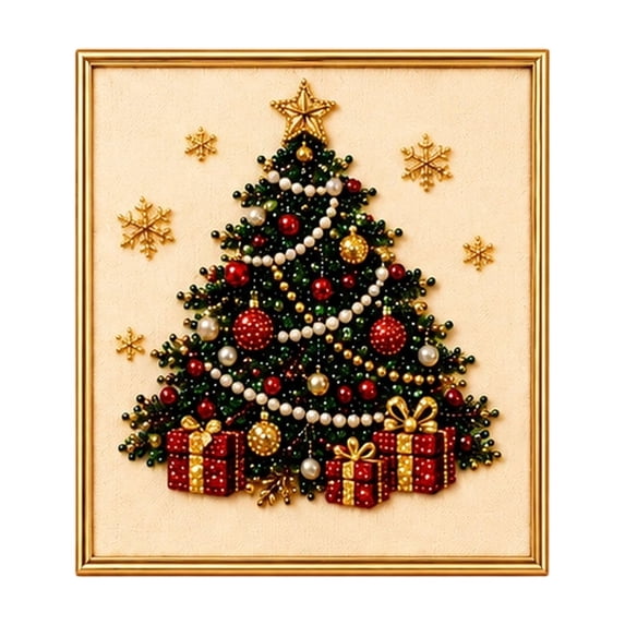 Christmas Beaded DIY Kit for Beginners, Handmade Bead Art Craft Set for Home Decor, Bead Kit Relaxing Arts and Crafts Gift for Adults Teens