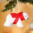 thumbnail image 1 of Christmas Bear under $5! Cagogo White Bear Christmas Ornament, Plush Polar Bear with Scarf, Christmas Tree Pendant, Festive Home Table Decor, Holiday Gift forKids, 1 of 7