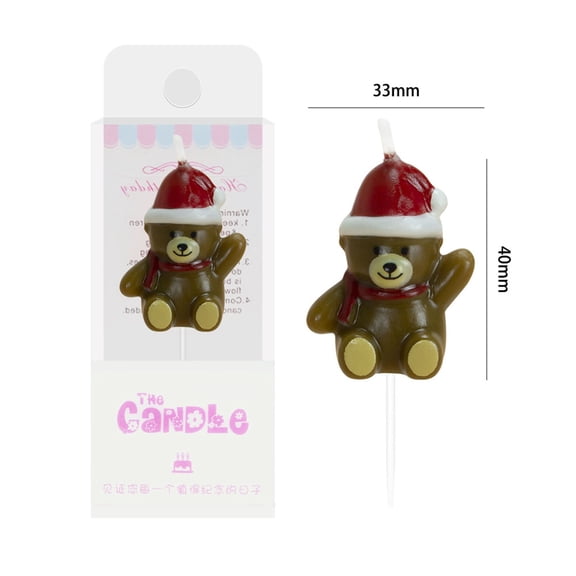Christmas Bear Candle with Santa Hat for Holiday Decor, Festive Scented Wax Candle for Home Decoration, Seasonal Centerpiece for Christmas Celebrations and Cozy Atmosphere Creation