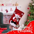thumbnail image 1 of Christmas Bear Cloth Stocking Gift Bag – Medium 38cm (15in) Burlap-Style Stocking with Bear Embroidery – Candy Gift Bag Decor, 1 of 8