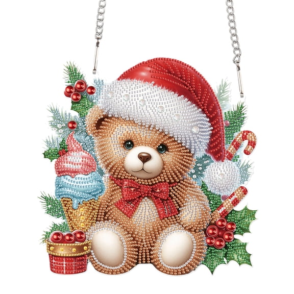 Christmas Bear Diamond Art Painting Kit Hanging