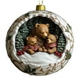 thumbnail image 1 of Christmas Bear Family Ornament, 2D Acrylic Adorable Bear Family Figurines for Tree Decor, Woodland Themed Holiday Decoration, 3.1 inch, 1 of 1