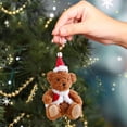 thumbnail image 1 of Christmas Bear Hanging Ornament, Cute Plush Car Rearview Mirror Pendant and Tree Decoration, Holiday Hanging Decor for Door Fireplace Christmas Tree and Gift for Friends, 1 of 6