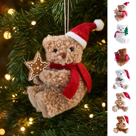 Christmas Bear Hanging Ornament, Style C, Holiday Tree and Home Decoration
