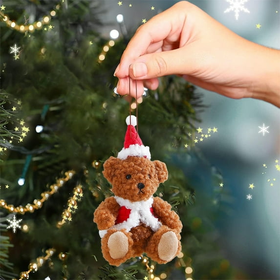 Christmas Bear Hat Hanging Ornament, Xmas Tree Decoration, Cute Holiday Car Hanging, Door Hanging Christmas Decorations, Fun Bear-Themed Holiday Decor
