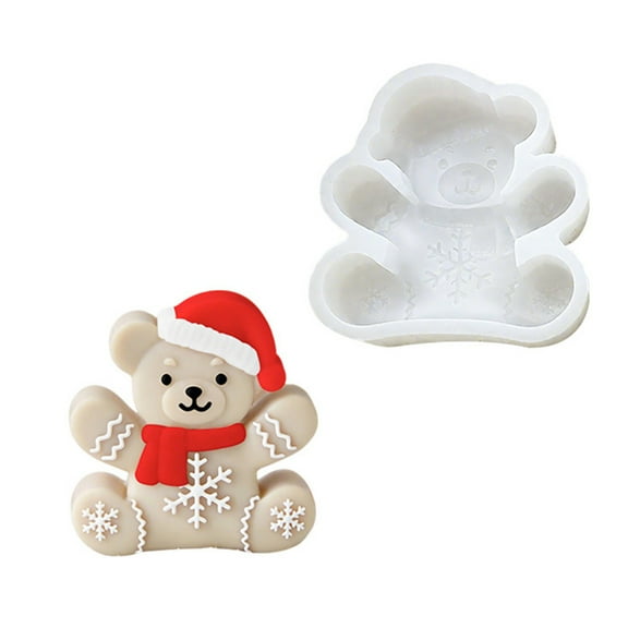 Christmas Bear Silicone Molds Easy Demolding Cake Molds Fondant Moulds for Soap Candy Chocolate Mould
