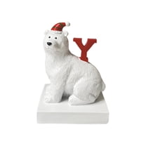 Christmas Bear Statue, Resin Crafts Holiday Party Decorations, Home Desktop Ornaments for Festive Atmosphere